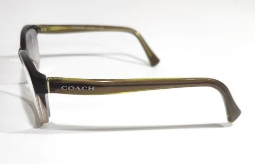 Coach Eyeglasses Frames HC 6089 5400 Brown Green Clear Cat Eye 51-16-135 3