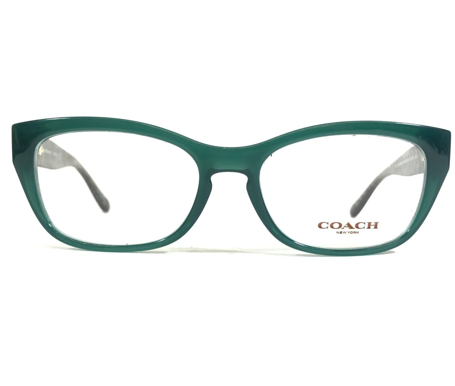 Coach Eyeglasses Frames HC 6104 5451 Green Brown Tortoise Rectangular 50-16-140 2