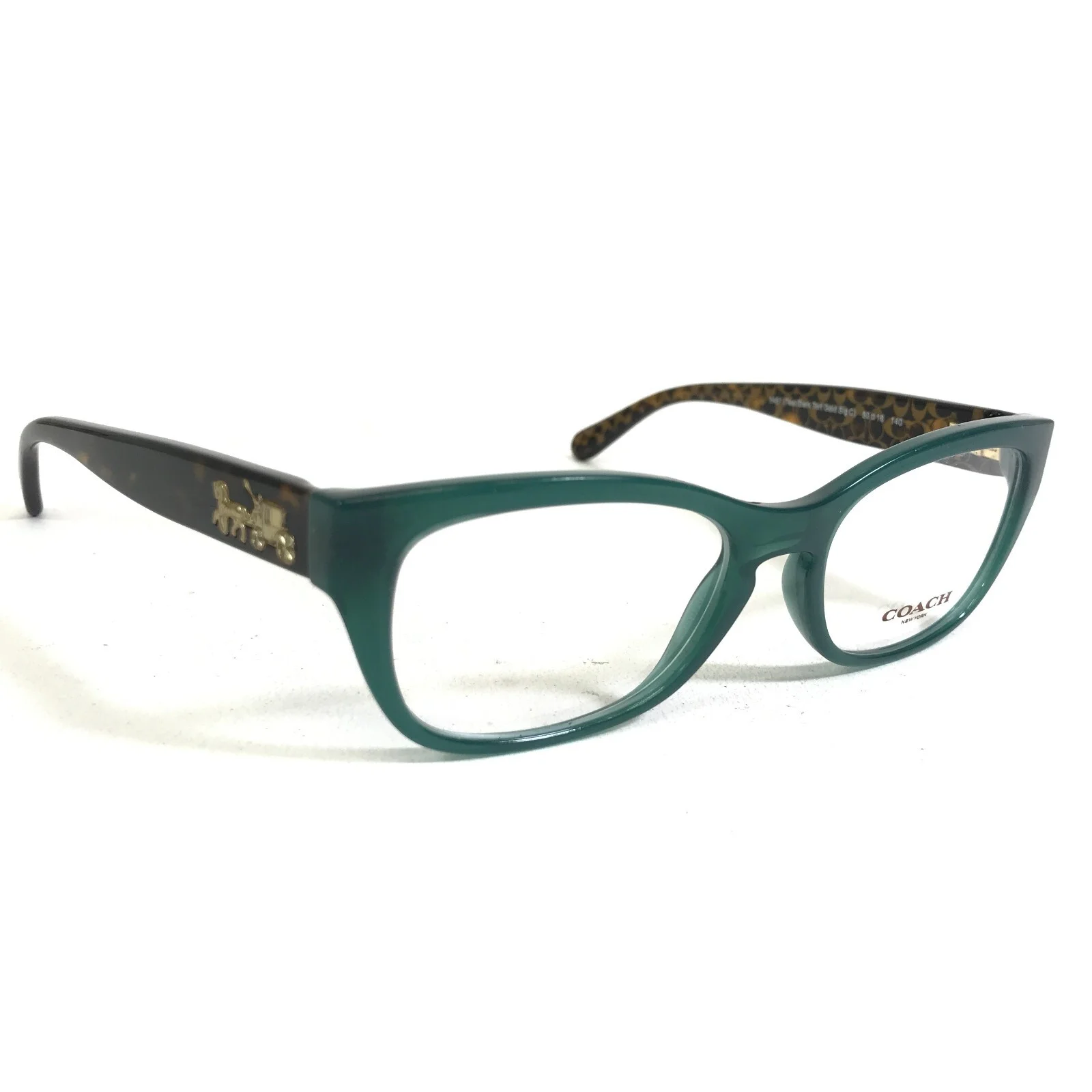 Coach Eyeglasses Frames HC 6104 5451 Green Brown Tortoise Rectangular 50-16-140 4