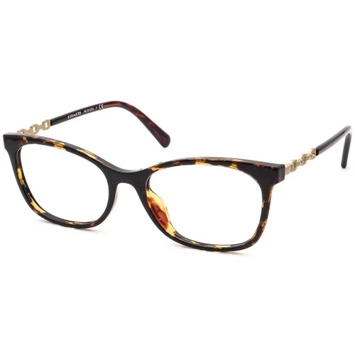 Coach Eyeglasses Frames HC 6127U 5120 Dark Tortoise Brown Gold Cat Eye 53-17-140 3