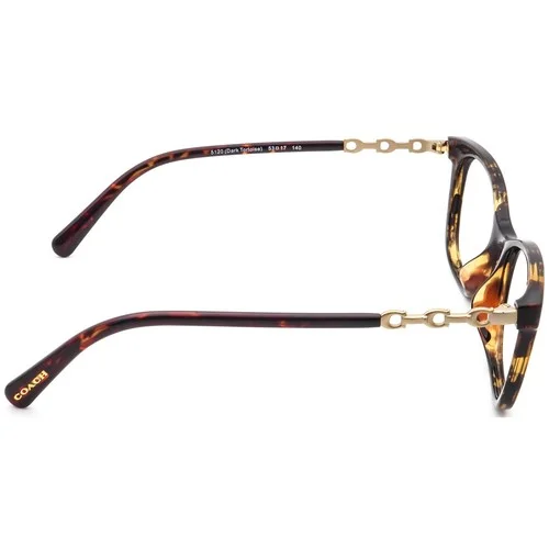 Coach Eyeglasses Frames HC 6127U 5120 Dark Tortoise Brown Gold Cat Eye 53-17-140 4