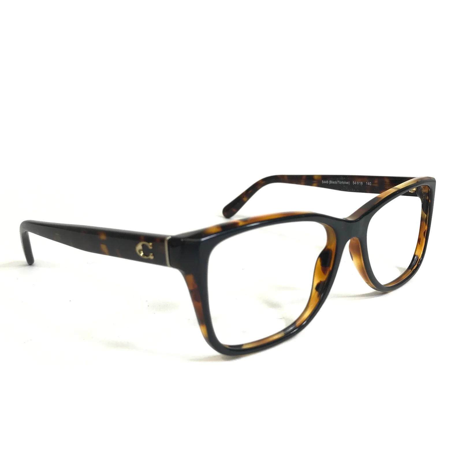 Coach Eyeglasses Frames HC 6129 5446 Black Tortoise Square Full Rim 54-16-140 2