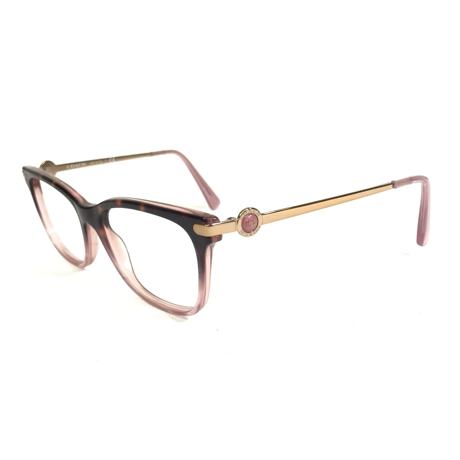 Coach Eyeglasses Frames HC 6176 5650 Rose Tortoise Gradient Pink Gold 53-17-140 4