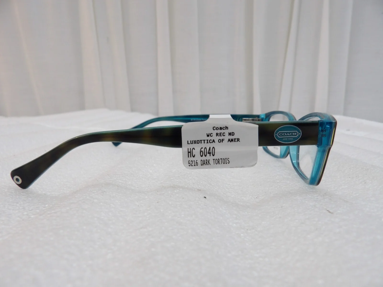 Coach Eyeglasses HC 6040 (Brooklyn) 5116 Dark Tortoise/Teal Frame 52[]16 135 2