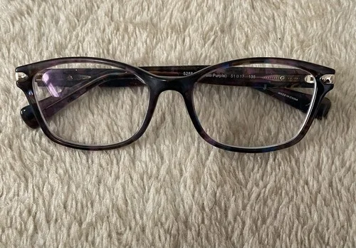 Coach Eyeglasses HC 6065 5288 Confetti Purple Frame [49-17-135] With Case 1
