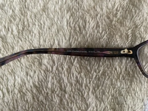 Coach Eyeglasses HC 6065 5288 Confetti Purple Frame [49-17-135] With Case 4