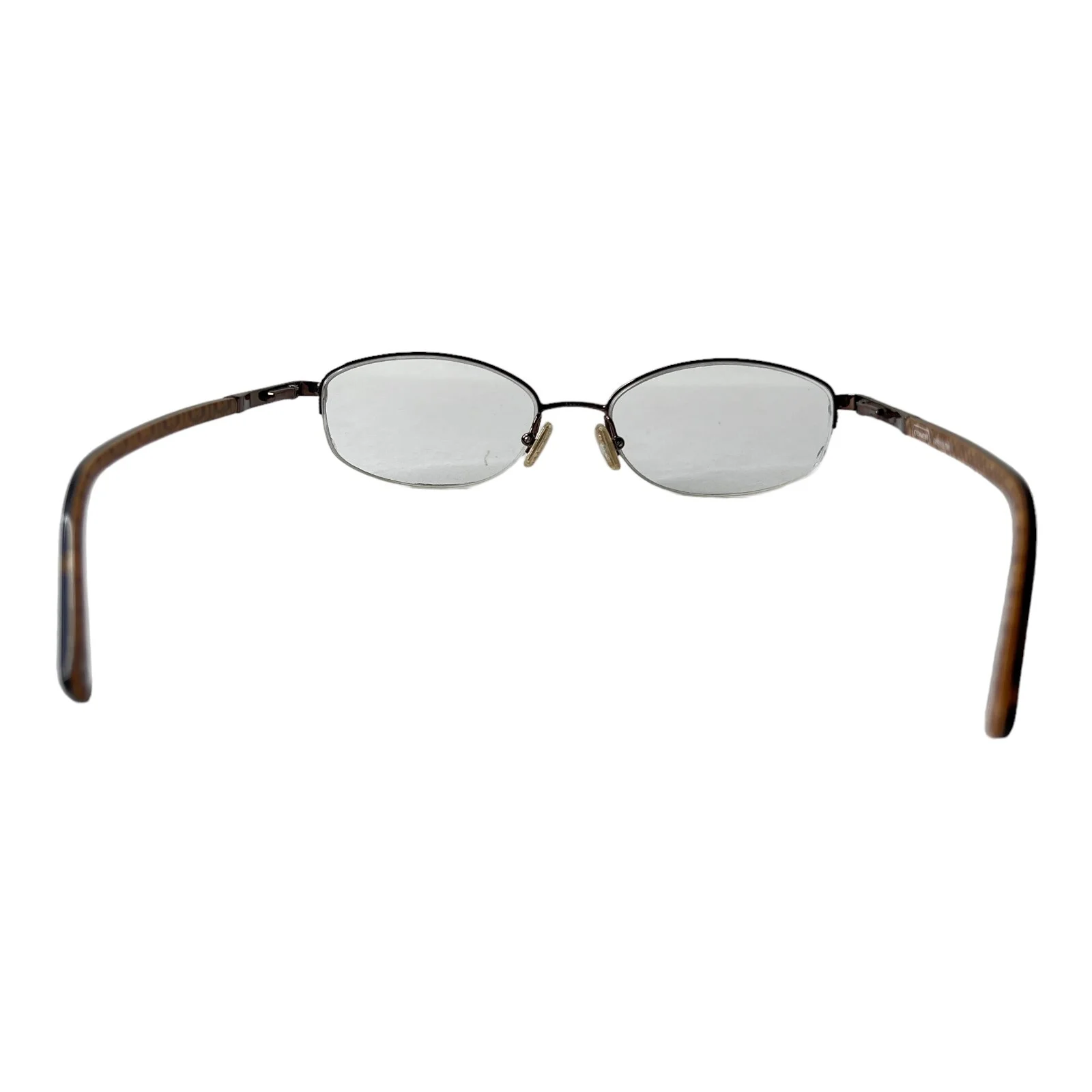 Coach Faye 118 Tan Eyeglass Frames Modified Oval Half Rim Eyeglasses H4910 3
