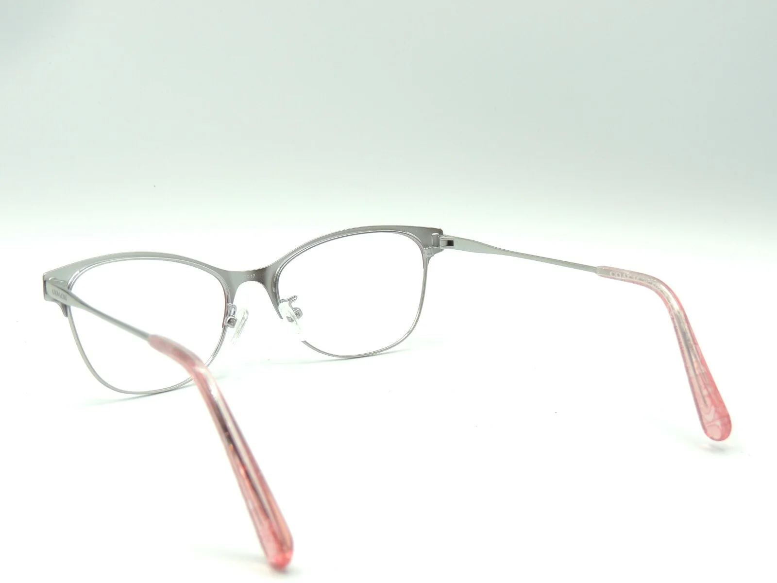 Coach HC 5111 9348 Shiny Silver Burgundy Cat Eye Eyeglass Frames 53 17 140 4