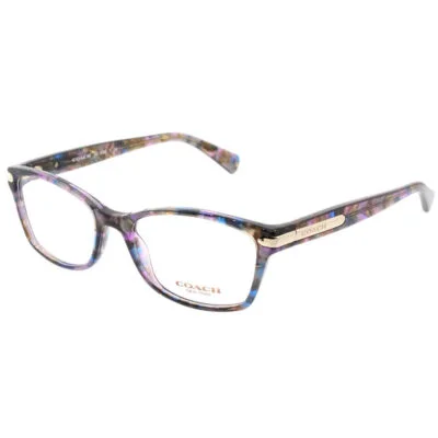 Coach HC 6065 5288 Confetti Purple Plastic Rectangle Eyeglasses 49mm