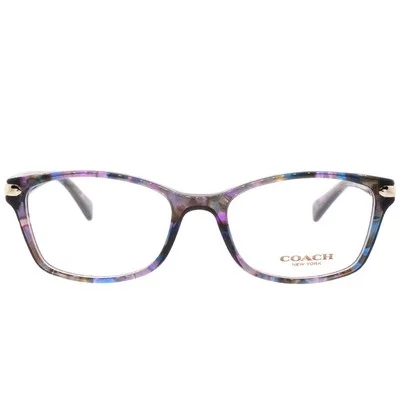 Coach HC 6065 5288 Confetti Purple Plastic Rectangle Eyeglasses 49mm 2
