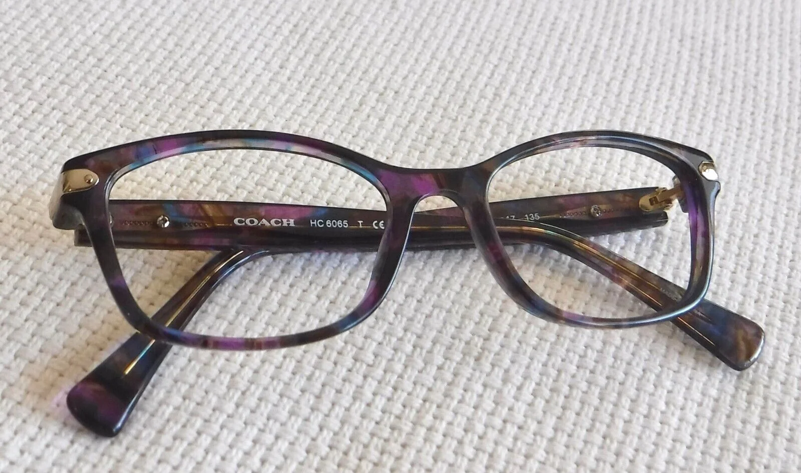 Coach HC 6065-5288 Purple Confetti Eyeglasses Frames 49-17-135 2