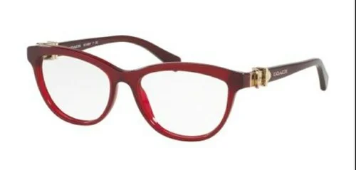 Coach HC 6087 5393 Burgundy Cat Eye Full Rim Eyeglass Frames 51-16-135