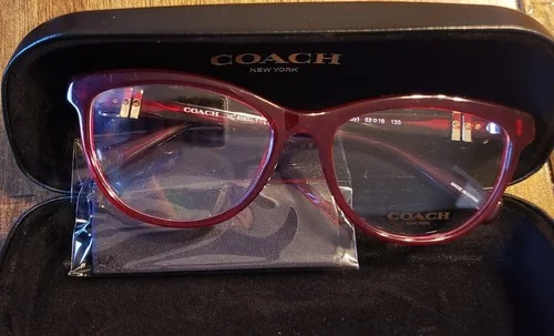 Coach HC 6087 5393 Burgundy Cat Eye Full Rim Eyeglass Frames 51-16-135 2