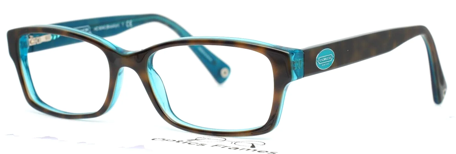COACH HC6040 Brooklyn 5116 Tortoise/Teal Womens Rectangle Eyeglasses 52-16-135