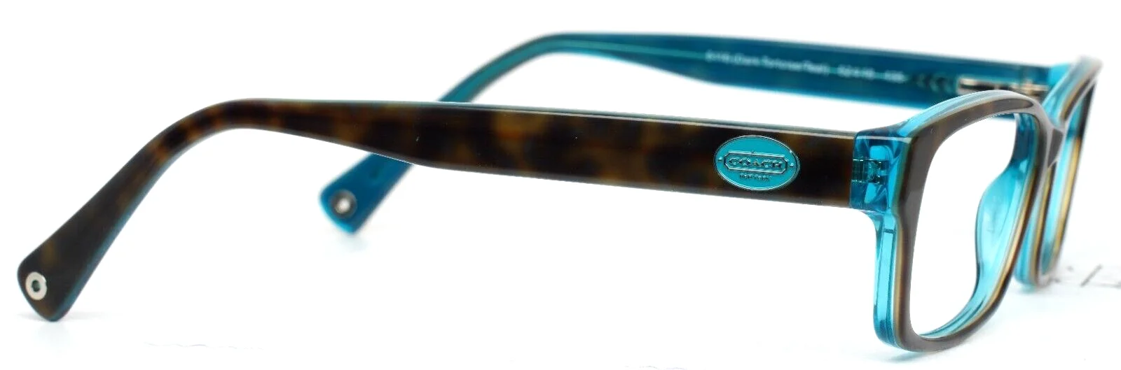 COACH HC6040 Brooklyn 5116 Tortoise/Teal Womens Rectangle Eyeglasses 52-16-135 4