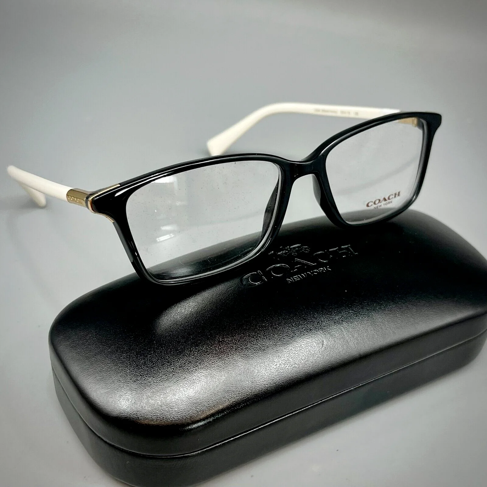 COACH HC6077 5340 Eyeglasses + Case Black/Ivory 53-15-135 100% ORIGINAL