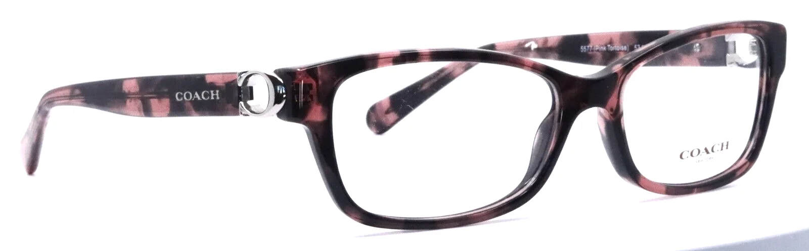 COACH HC6119 5577 Pink Tortoise Womens Rectangle Eyeglasses 53-16-140 B:33 3