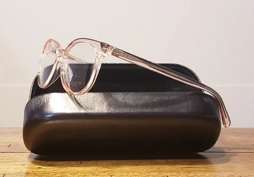 COACH HC6138U 5556 Phantos Transparent Pink Demo Lens 52 mm Women