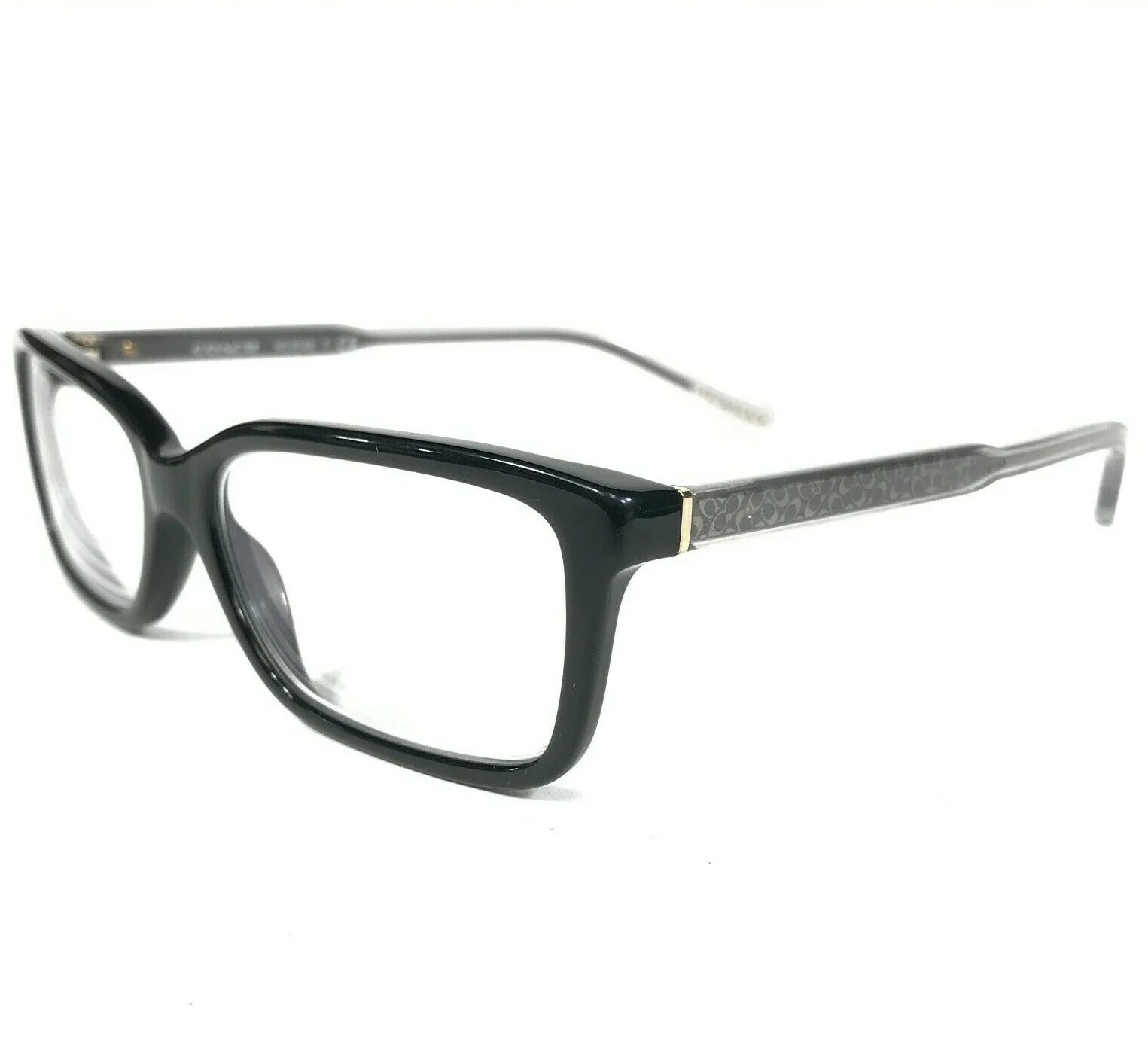 Coach HC6145 5002 Eyeglasses Frames Black Gray Rectangular Cat Eye 53-15-140 2