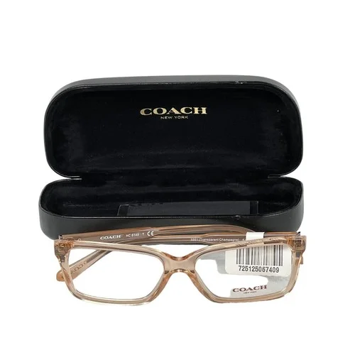 Coach HC6145 Transparent Champange Rectangular Full Rim Eyeglass Frame 53-15-140