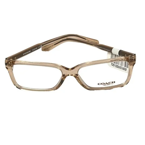 Coach HC6145 Transparent Champange Rectangular Full Rim Eyeglass Frame 53-15-140 2