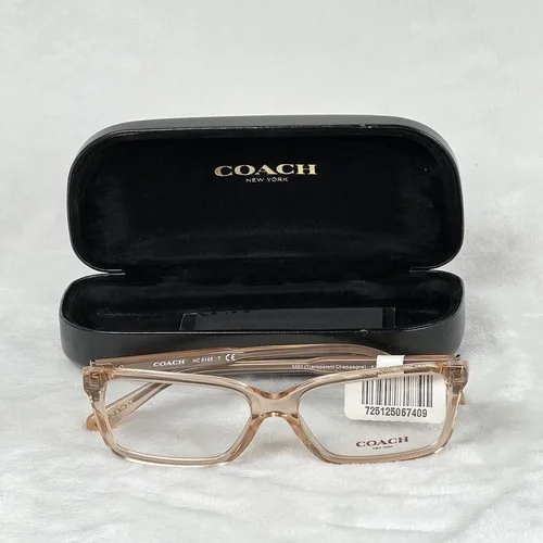 Coach HC6145 Transparent Champange Rectangular Full Rim Eyeglass Frame 53-15-140 4