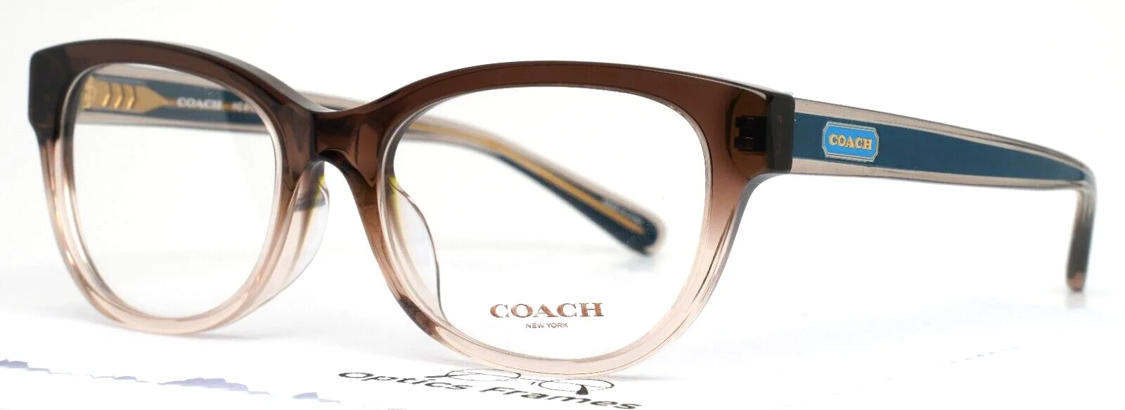 COACH HC6187F 5678 Brown Gradient Womens Semi Cat Eye Eyeglasses 53-18-145 B:39
