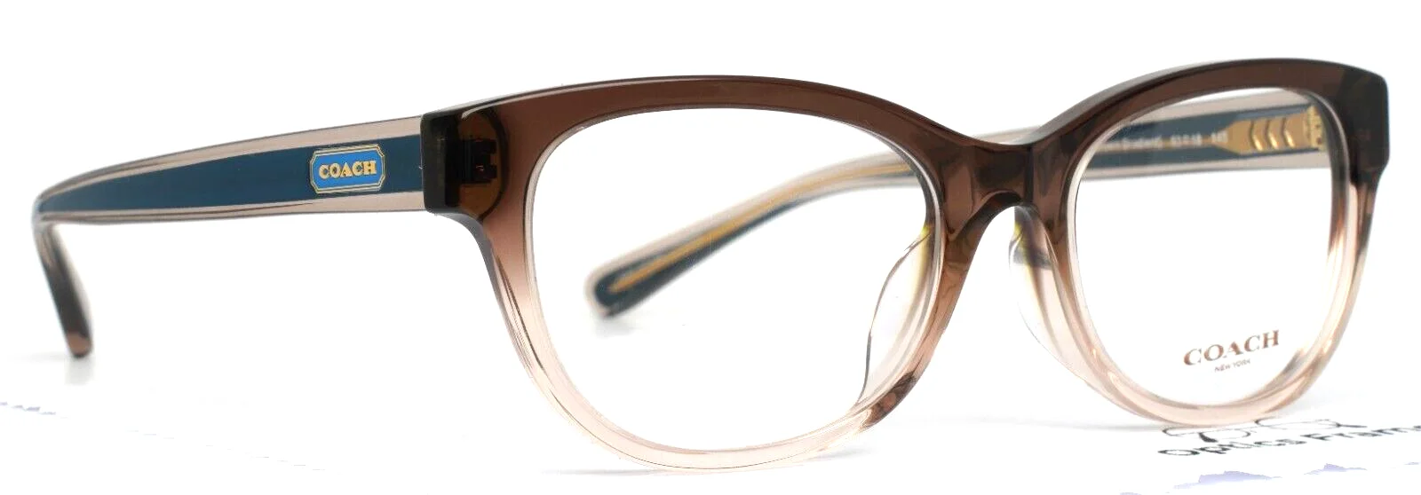 COACH HC6187F 5678 Brown Gradient Womens Semi Cat Eye Eyeglasses 53-18-145 B:39 3