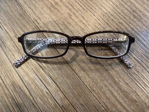 COACH Hilary 517 Brown Logo Eyeglasses Frames W/ Hard Case & Cleaning Cloth 2