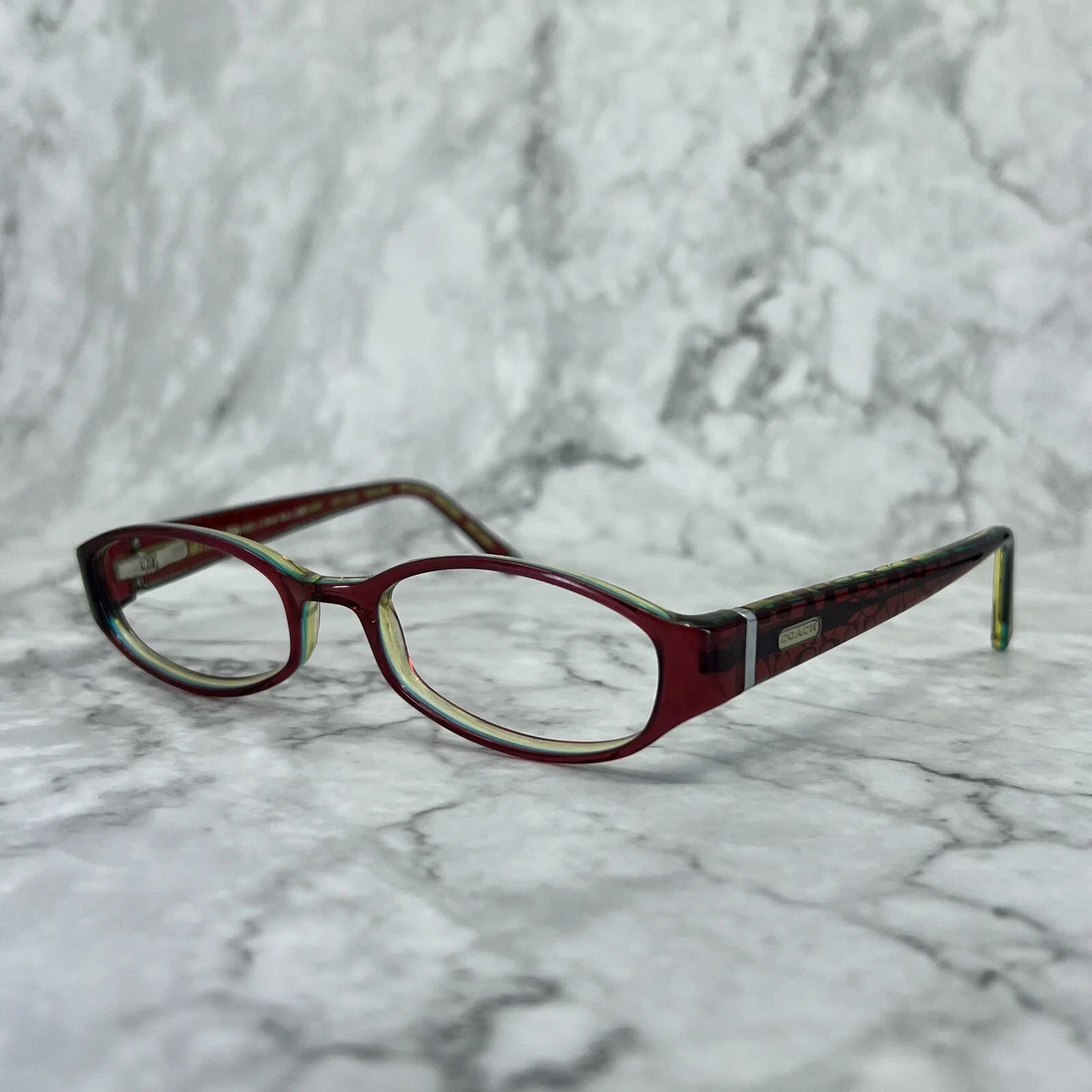 Coach Lucille (2018) Burgundy Eyeglasses Purple Oval Plastic Frames 135 mm