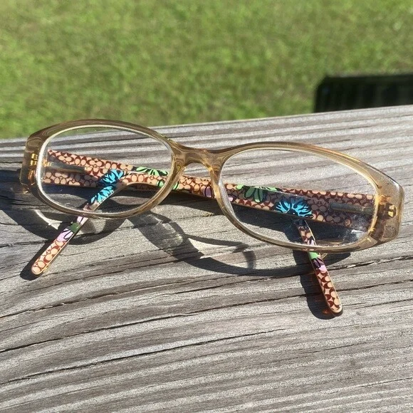 Coach Monica Sand Glasses frames floral tan 51[]15 135 Coach logo interior arms 1