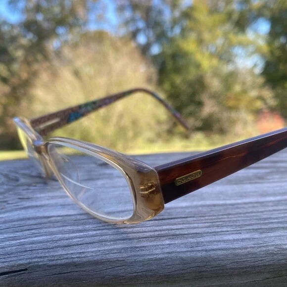 Coach Monica Sand Glasses frames floral tan 51[]15 135 Coach logo interior arms 2