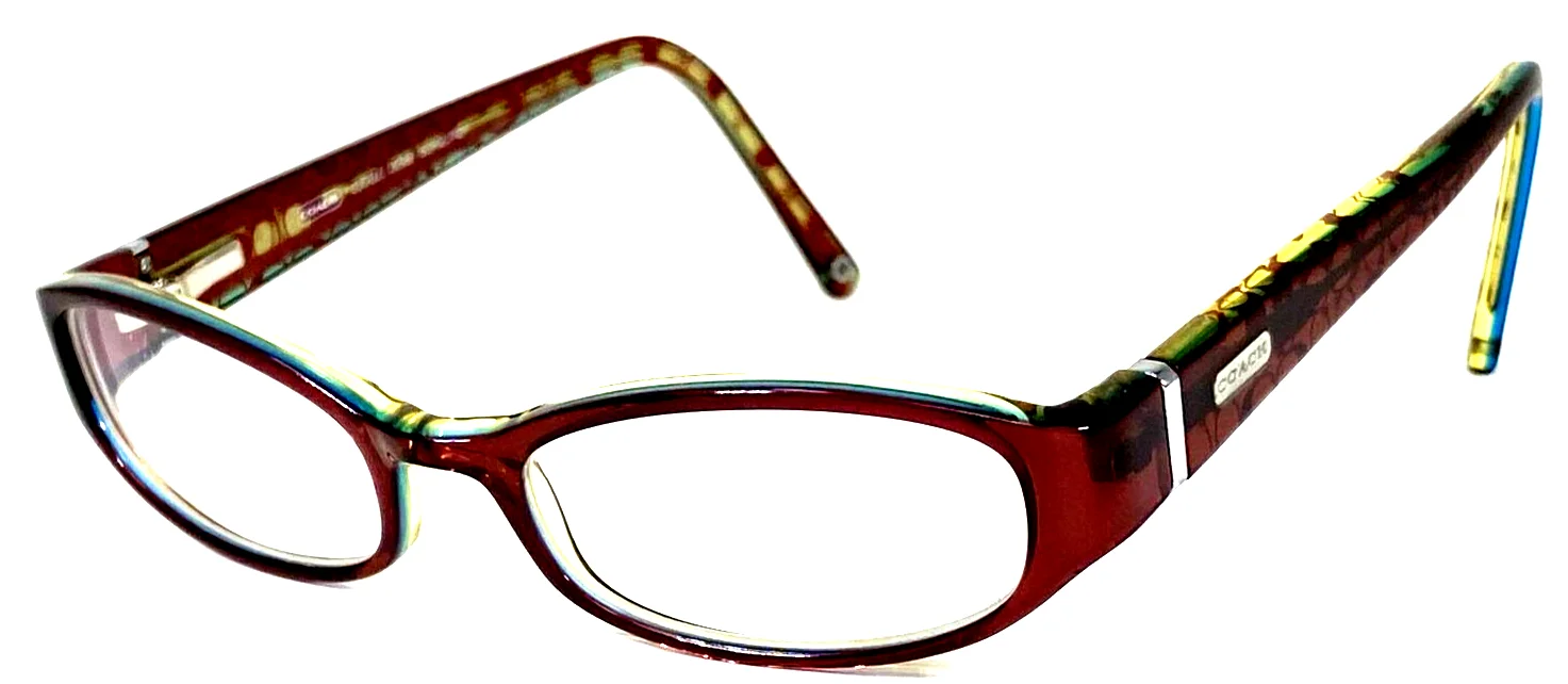 COACH NEW YORK “LUCILLE” 2018 Burgundy Crystal Eyeglasses Frame 49-18-135