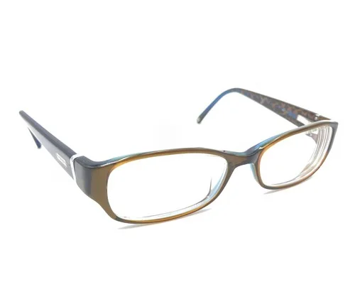 Coach Nuala 2019 Brown Blue Rectangle Eyeglasses Frames 50-16 135 Women W/Case