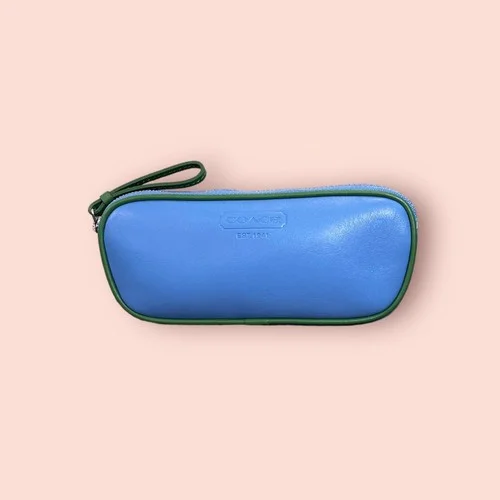 COACH Rare Embossed Eyeglasses Soft Case Holder Luxury Designer Leather #8883 2