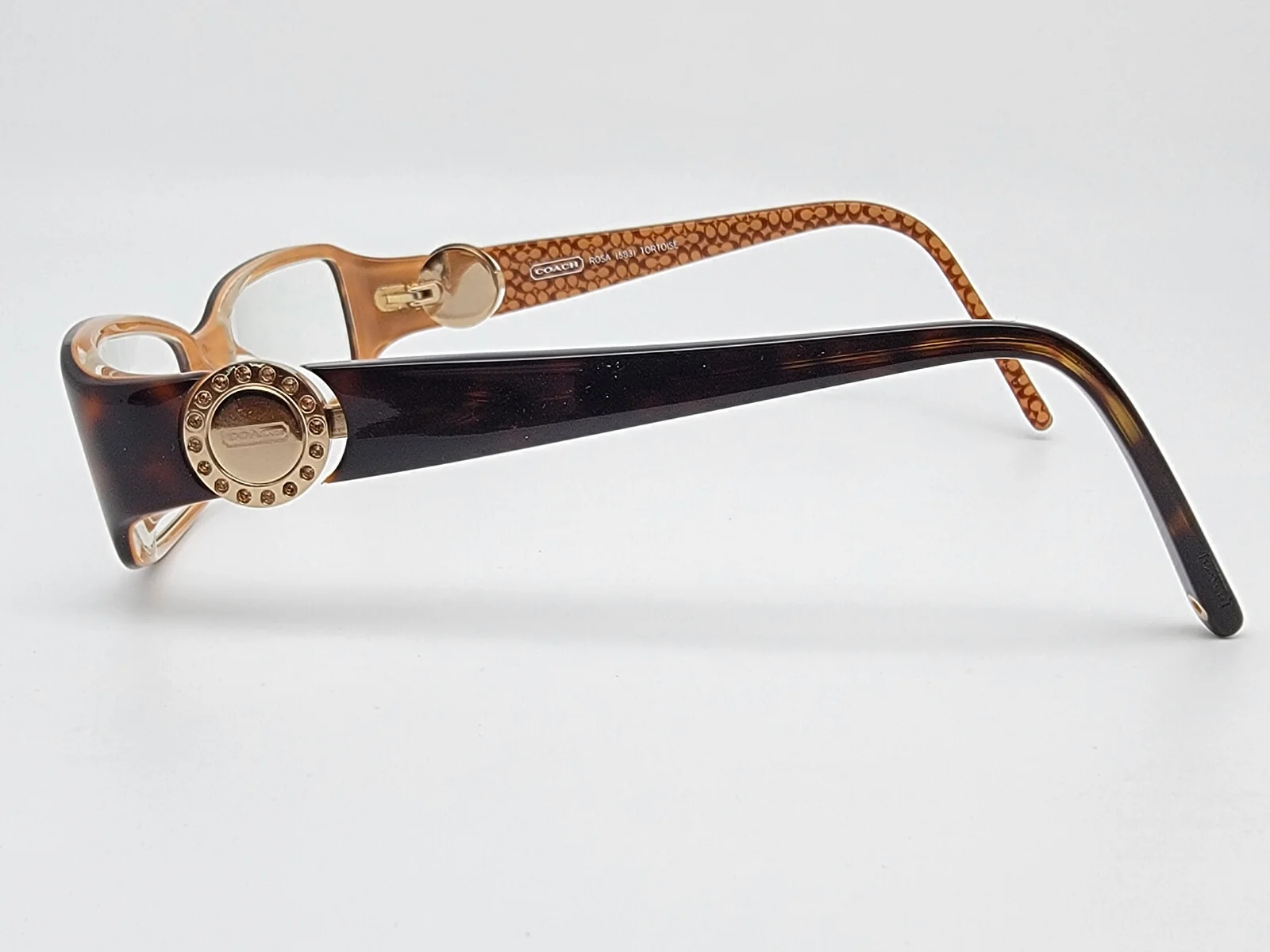 Coach Rosa 583 Tortoise Changeable Temple Icon Eyeglasses Frame w Case 52-17-135 4