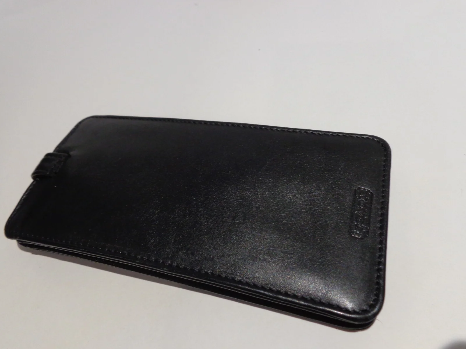 Coach Vintage Eye Glasses Black Leather Case Loop Closure 3