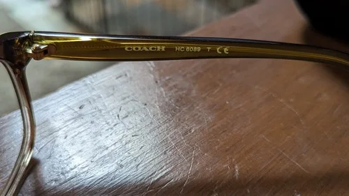 Coach Womens Rectangle Glasses Frames 5400 Olive Brown Green Gradient Plastic 4