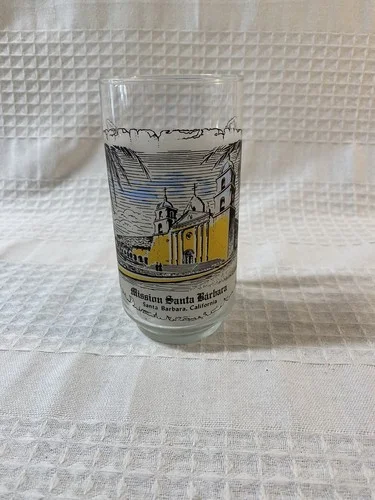 Coca-Cola Historical California Mission Series Drinking Glass Santa Barbara