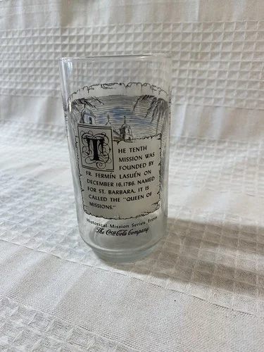 Coca-Cola Historical California Mission Series Drinking Glass Santa Barbara 2
