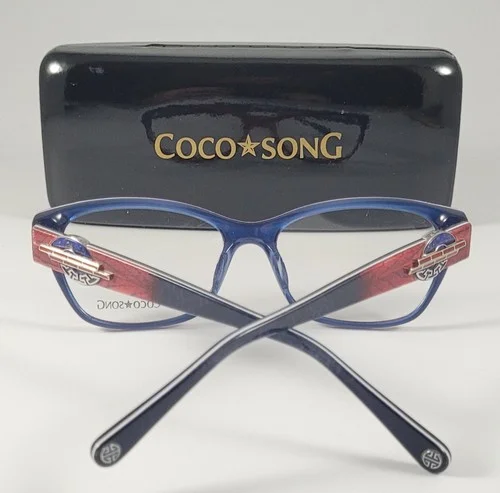 Coco Song Eyeglasses NEW Sunset Horizon CV 160 Color 4 Red Blue Size 52 Cat Eye 3