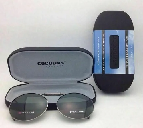 COCOONS Grey Polarized Sunglasses/Eyeglasses Over Rx Clip-on OVL 1-48 Gunmetal 2