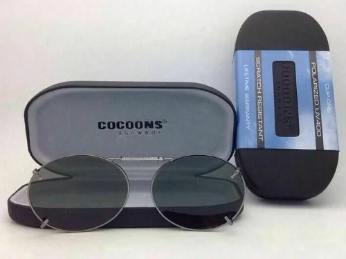 COCOONS Grey Polarized Sunglasses/Eyeglasses Over Rx Clip-on OVL 1-48 Gunmetal 3