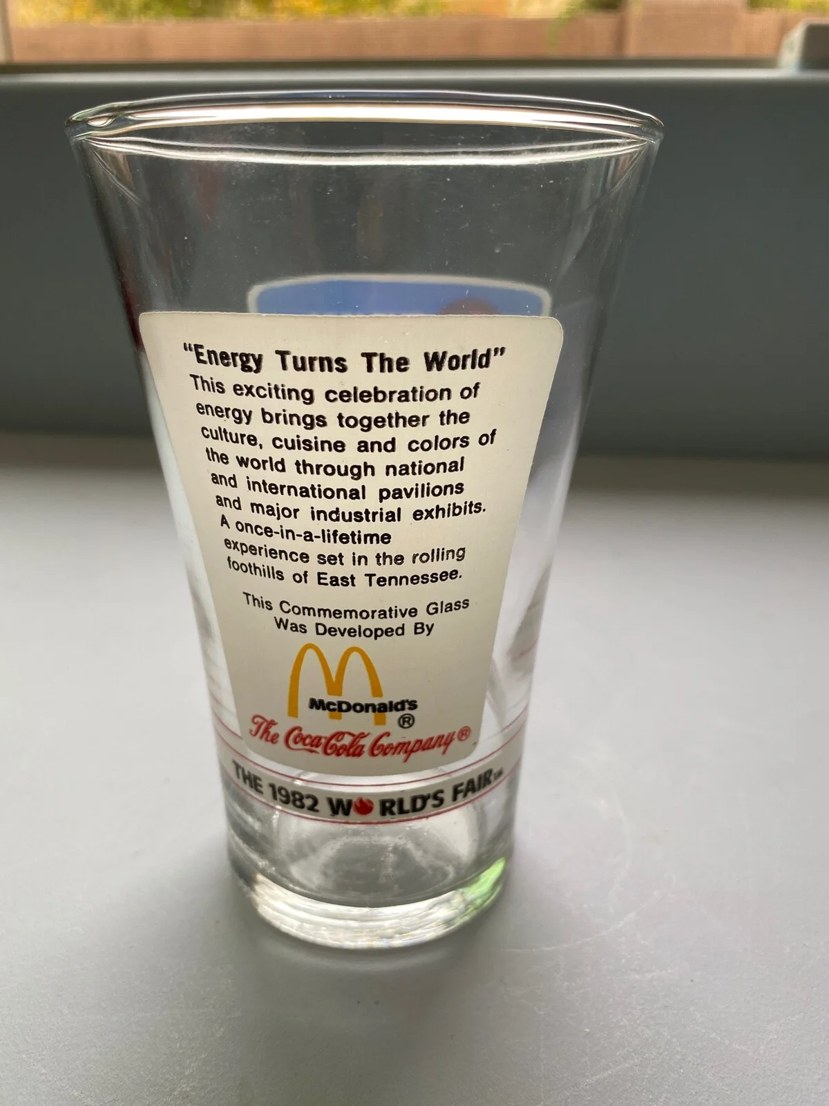 Coke Glass WORLDS FAIR Coca-Cola 1982 McDonalds Cup Knoxville, TN Commemorative 3