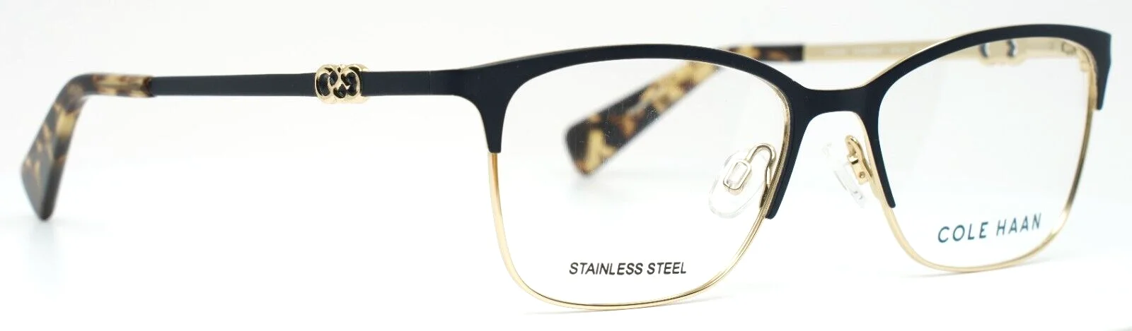 COLE HAAN CH5009 414 Navy Womens Cat Eye Full Rim Eyeglasses 51-16-135 B:36 3