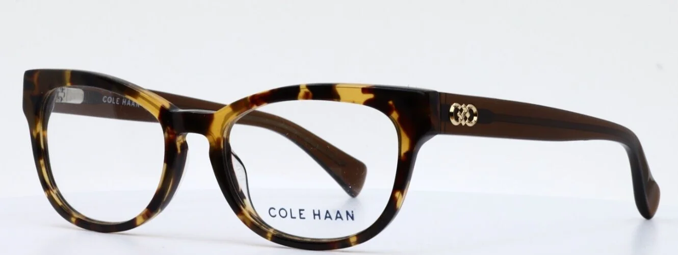 COLE HAAN CH5012 247 Blonde Tortoise Womens Cat Eye Eyeglasses 51-17-135 B:35 2