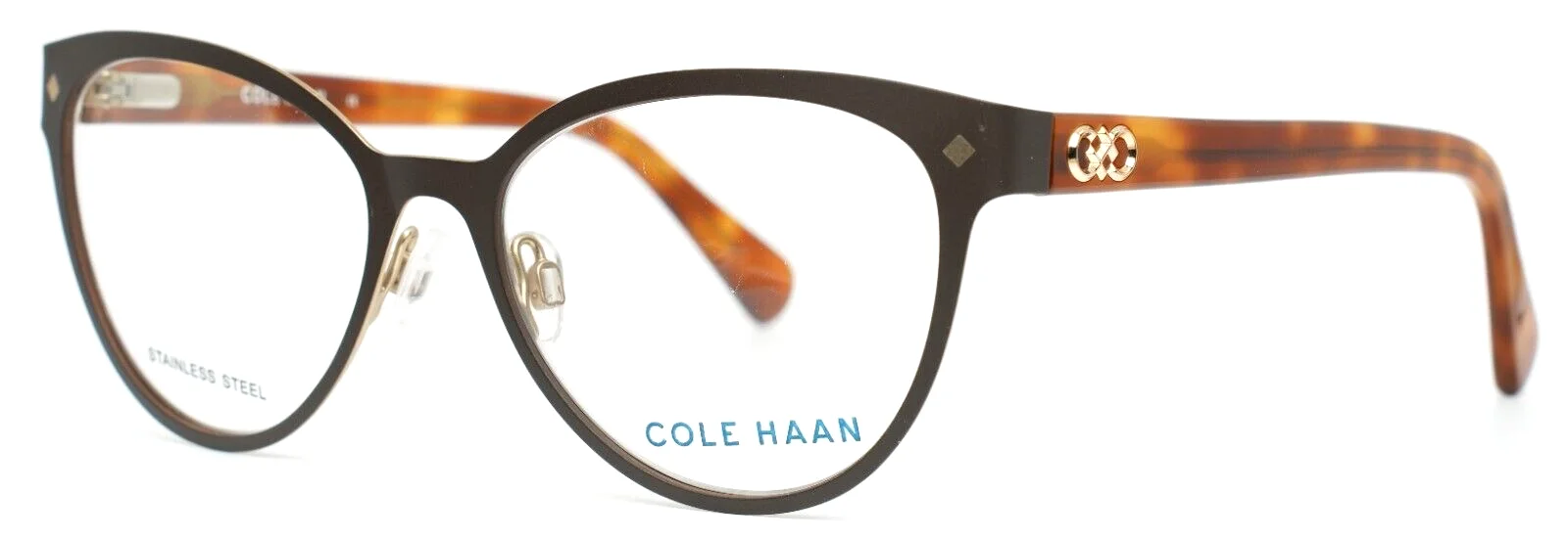 COLE HAAN CH5022 210 Brown Womens Oval Full Rim Eyeglasses 51-16-135 B:41