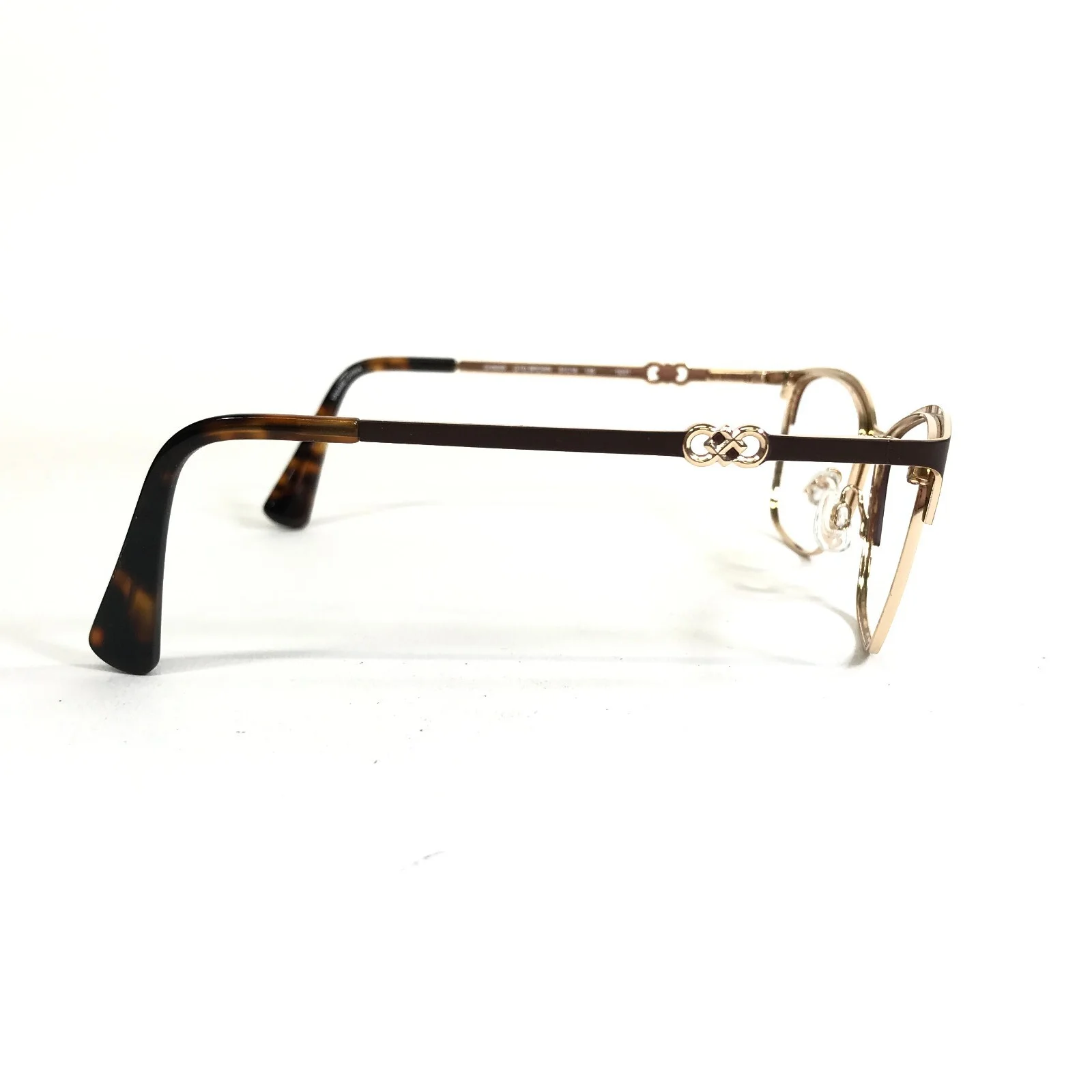 Cole Haan Eyeglasses Frames CH5009 210 BROWN Gold Cat Eye Full Rim 51-16-135 3
