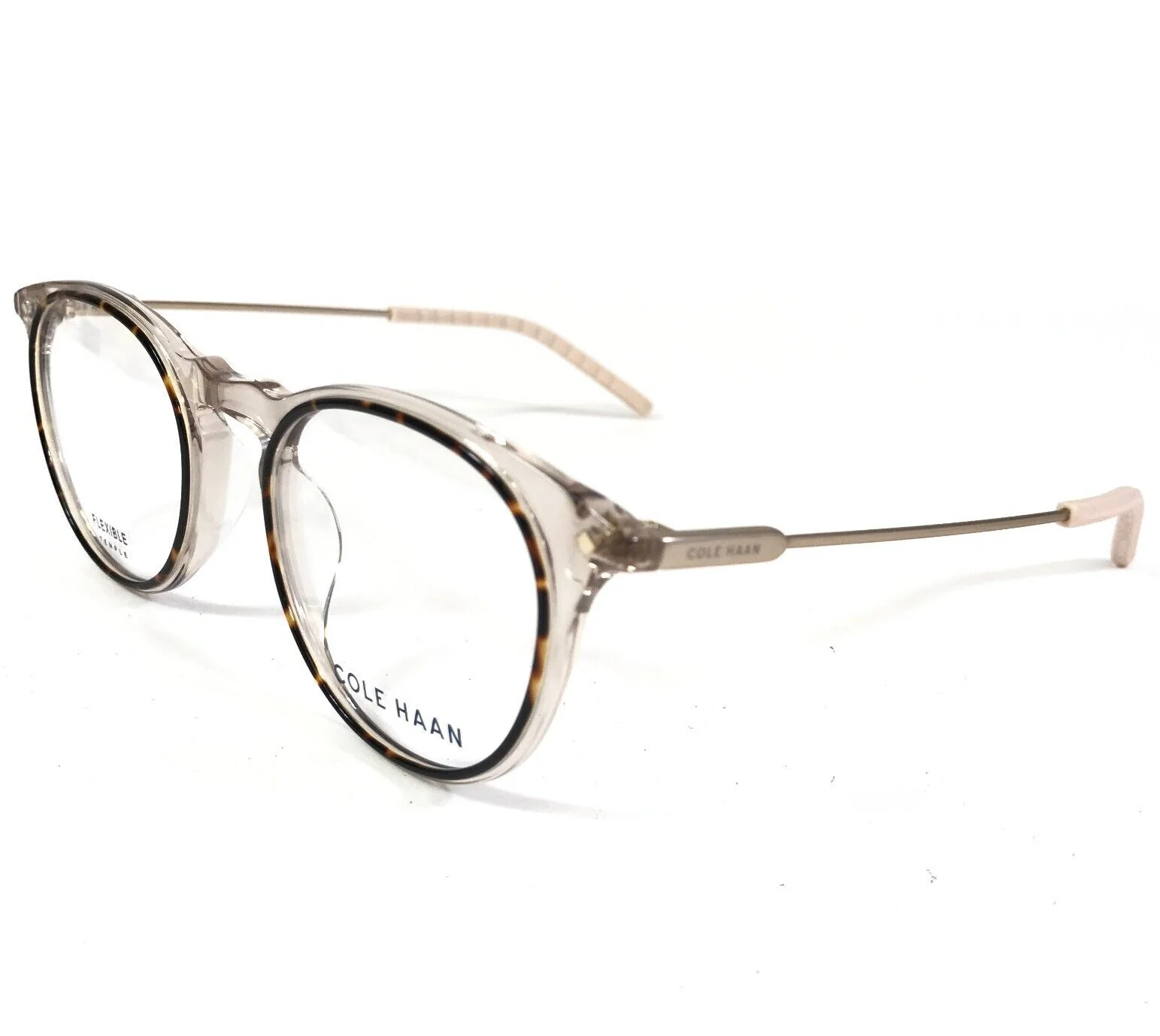 Cole Haan Eyeglasses Frames CH5028 237 Tortoise Clear Gold Brown Round 50-20-135