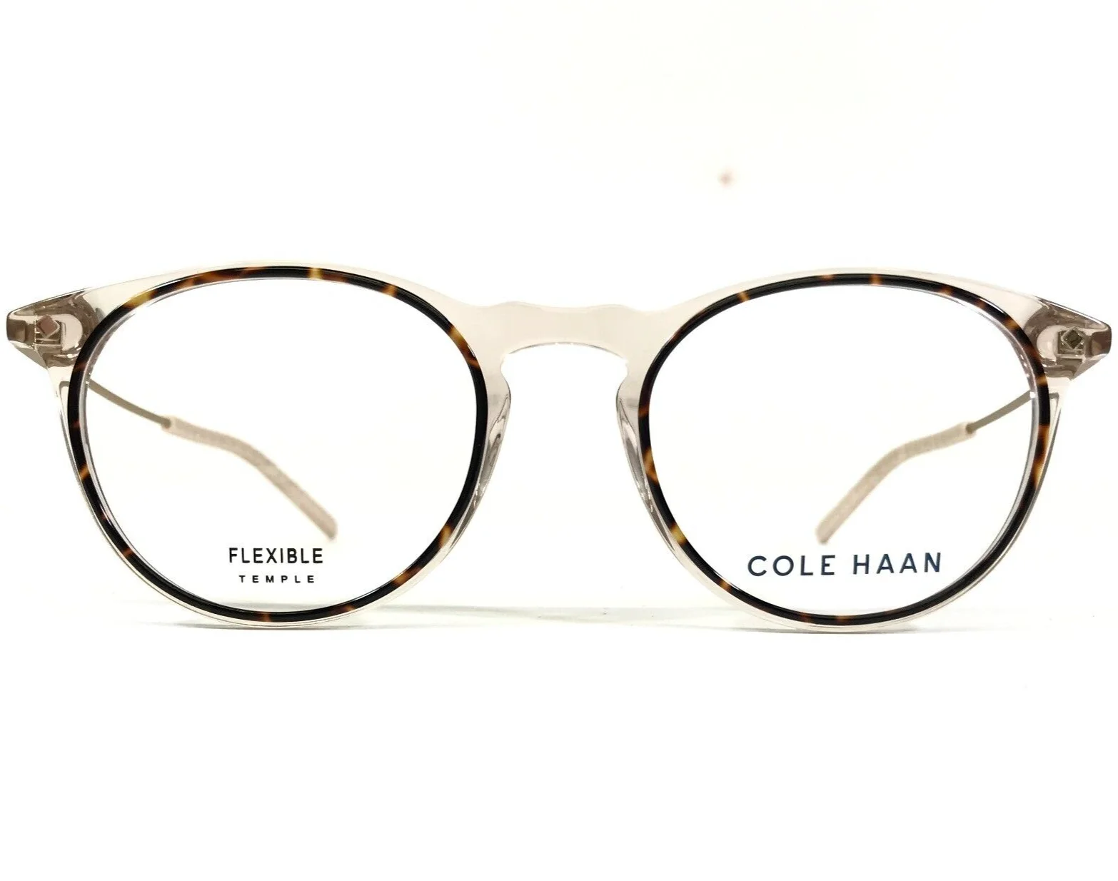 Cole Haan Eyeglasses Frames CH5028 237 Tortoise Clear Gold Brown Round 50-20-135 2